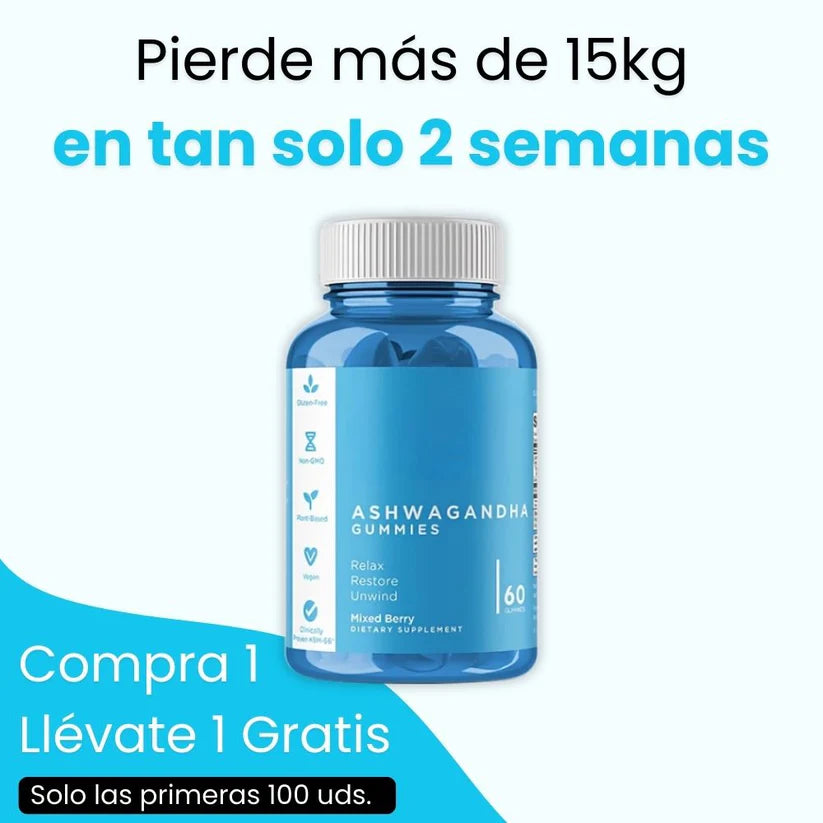 GUMMIFIT® GOMITAS ASHWAGANDHA - REDUCE 15 KILOS EN 2 SEMANAS