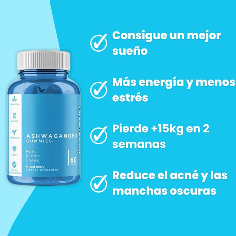 GUMMIFIT® GOMITAS ASHWAGANDHA - REDUCE 15 KILOS EN 2 SEMANAS